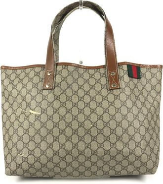 Gucci Beige Gg Supreme Canvas Shoulder Bag Tote Bag (Pre-Owned)