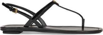 Prada Gelakte Slippers - Dames - Sandalen - Zwart - 37 EU - Leer - Schoenen