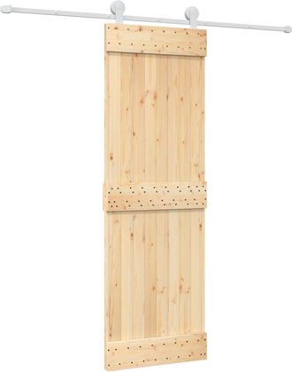 vidaXL Puerta Corredera 70 X 210 Cm Natural Y Blanco Vidaxl