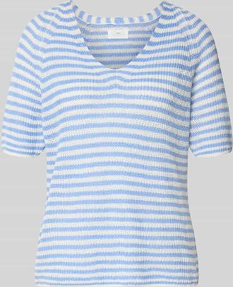 Fynch-Hatton Fynch-Hatton T-Shirt aus Leinen mit V-Ausschnitt in Hellblau, Gr&ouml;&szlig;e XXL