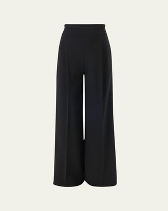 Carolina Herrera Marisol Pleated Wide-Leg Crepe Pants