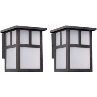 Forlight Osaka (2 Unidades) Aplique De Pared Exterior R&uacute;stico De Estilo Japon&eacute;s. Farol De Pared Para Bombilla E27. L&aacute;mpara De Pared Para Jard&iacute;n Y Terraza Ip23.