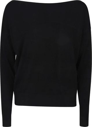 Patrizia Pepe Truien & Vesten, Dames, Zwart, S, Wol, Stijlvolle Gebreide Trui