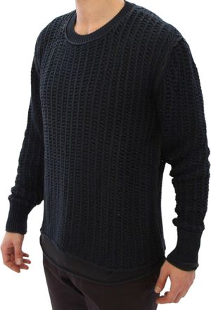Dolce & Gabbana Mens Blue Runway Netz Pullover Netted Sweater Clothing