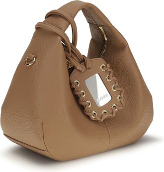 Ganni Womens Hobo Handbag Tawny Birch Recycled Polyester Handbags Hand Bags