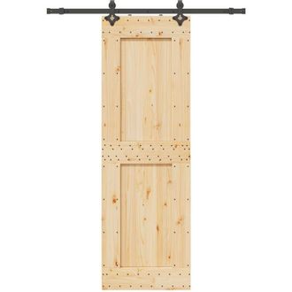 vidaXL Vidaxl - Puerta Corredera Con Herrajes Madera Maciza De Pino 70x210 Cm