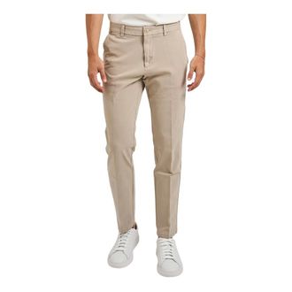 HUGO BOSS Slim-fit Trousers, male, Beige, W33, Beige Slim Fit Cotton Trousers