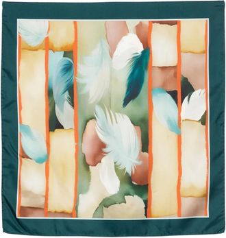 D'Aniello Foulard in seta con stampa astratta - Verde