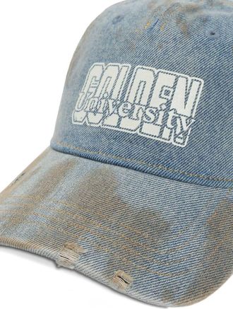 Golden Goose Journey Baseball Cap Cotton Denim Officina Wash/ Golden Print