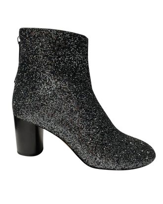 Isabel Marant Ritza Glitter-coated Ankle Boots in Glitter Silver