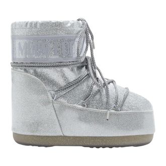 Moon Boot Schoenen, Dames, Grijs, 36 EU, Leer, Icon Low Glitter Boot