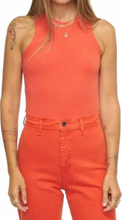Pistola Denim Blake Crewneck Bodysuit In Blood Orange