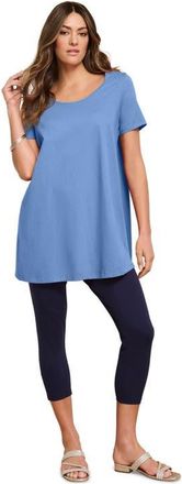 Roaman's Plus Size Cotton Ultimate Scoopneck Swing Tunic in French Blue at Nordstrom, Size 12