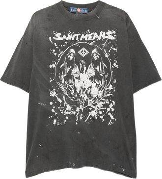 Saint Mxxxxxx Graphic-print Distressed T-shirt