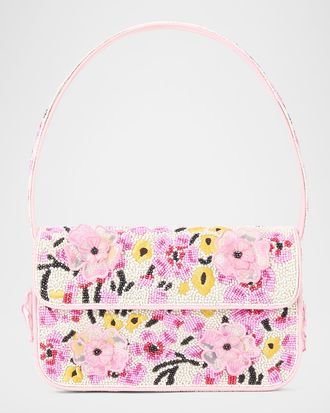 Staud Tommy Beaded Flap Shoulder Bag