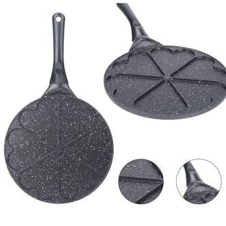 Trade Shop Trade Shop - Padella Antiaderente Per Pancake A 6 Fori Forma Cuore Accessori Per Cucinare