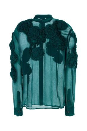 Dries Van Noten 2610107623376 508 Petrol Exterior: Viscose Camicie Shirt