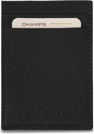 Champs Luggage Onyx Leather RFID Hybrid Card Case in Black at Nordstrom Rack
