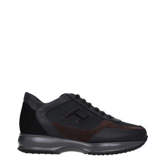 Hogan Sneakers Interactive Uomo Tessuto Nero/Marrone