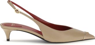 Valentino Garavani Womens Pumps Vlogo Signature Kitten-Heel Camel High Heel Shoes