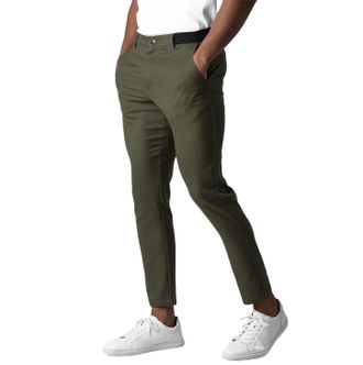 Generic Bizgent Active Chinos, Foueo Active Chino Pants Men, Mens Chinos Slim Fit Stretch Skinny Tapered Dress Pant (Army Green,XL)