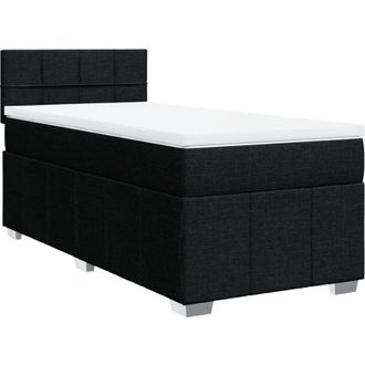 vidaXL Cama Box Spring Con Colch&oacute;n Tela Negro 100x200 Cm Vidaxl