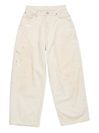 Acne Studios 2023 logo-patch jeans - men - Cotton/Calf Leather - S - White
