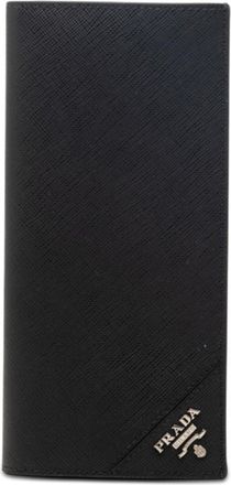 Prada Black Leather Long Wallet (Bi-Fold) (Pre-Owned)