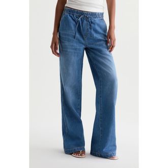 AG - Adriano Goldschmied Adria Drawstring Wide Leg Jeans in Galaxy at Nordstrom, Size X-Small