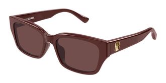Balenciaga BB0480SK Asian Fit 004 Mens Sunglasses Burgundy Size 56