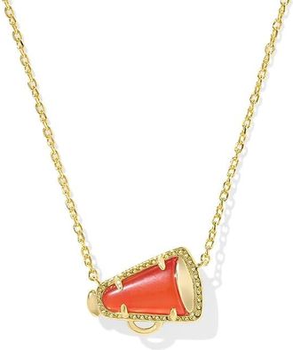 Kendra Scott Cheer Short Pendant Womens Necklace Womens Necklace Papaya Mother Of Pearl, Brass/Gold-Plated/Pearl