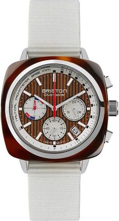 Briston Clubmaster Chronograph Quartz White Dial Unisex Watch 262142.SA.T.2W.NW