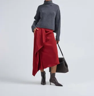 Zero + Maria Cornejo One Skirt In Merlot