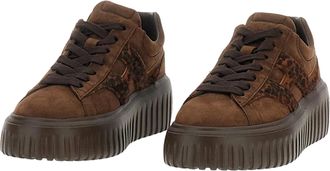 Hogan Womens Sneakers H-Stripes Brown Leo Trainers
