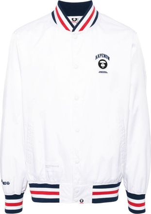 Aape By A Bathing Ape stripe-trim bomber jacket - men - Nylon/Nylon - S - White