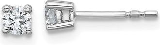 Diamond2Deal 14k White Gold 1/4 ct Round Lab Grown Diamond Stud Earrings VS Clarity, D-E Color