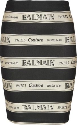 Balmain Korte jacquardrok met lintmotief - Dames - Korte rokken - Zwart - 2XS - Rokken