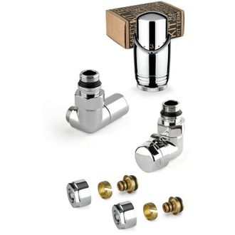 APM Kit valvole darredo colore cromo con valvola termostatizzabile a destra e raccordo per tubi multistrato APM 135KC 015 M 16 12 Cromo