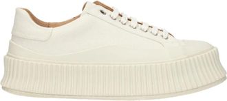 Jil Sander Fabric Platform Sneakers - Dames - Sneakers - Wit - 38 EU - Schoenen