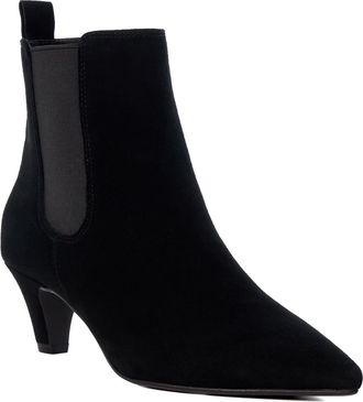 Dune London Ladies OBVIOUS Suede Mid Heel Chelsea Ankle Boots Size UK 8 Kitten Heel Suede