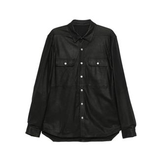 Rick Owens Casual Shirts, male, Black, Size: XL Pocket Outer Shirt