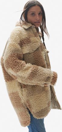 Holden W Lined Wool Sherpa Shirt Jacket- Natural Mix