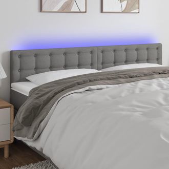 vidaXL Cabecero Con Led De Tela Gris Oscuro 160x5x78/88 Cm Vidaxl