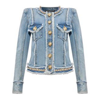 Balmain Denim Jackets, female, Blue, Size: S Denim jacket