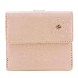Chanel Pre-owned Wallets, female, Pink, Size: ONE SIZE Pre-owned Camellia Leather Wallet