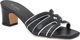 Bruno Magli Enora Slide Sandal in Black Nappa/Bone at Nordstrom, Size 10.5