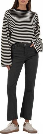 Kut from the Kloth Kelsey High Rise Fab Ab Ankle Flare Jeans In Pewter Green