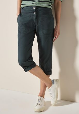 Cecil Caprihose CECIL Style New York, Damen, Gr. 25, N-Gr, gr&uuml;n (slate khaki), Web, Obermaterial: 98% Baumwolle, 2% Elasthan, unifarben, normal kniebedecken