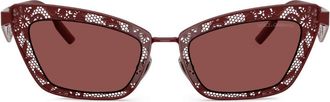 Dolce & Gabbana Eyewear Occhiali da sole cat-eye a fiori - Rosso