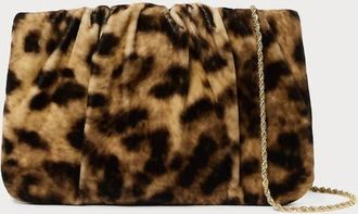 Loeffler Randall Womens Serena Gathered Velvet Clutch In Leopard